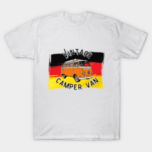 Camper Van t-shirt, Unisex t-shirt, vintage design, vintage t-shirt, German cars, camping, travel, retro vibes, tees for men, tees for women T-Shirt